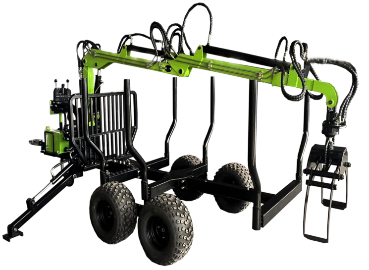 2ton & 4ton Log Trailer with Crane