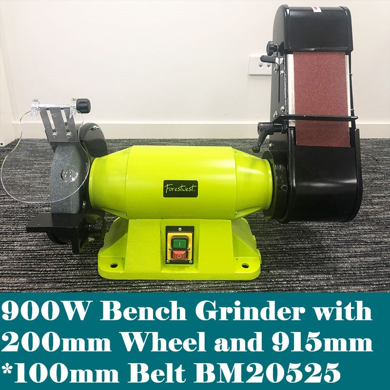 Forestwest, 900W 200mm Bench Grinder with Linisher 