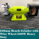 Forestwest, 150mm Bench Grinder with Wire Wheel 520W 