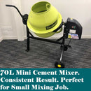 70L Portable Cement Mixer 220W Electric 
