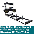 32 inch Wood Sawmill 14hp Kohler with E-Start BM11126