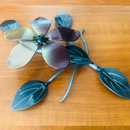 Decor Metal Art Flower with Leaves. Fitting Screws Included. 